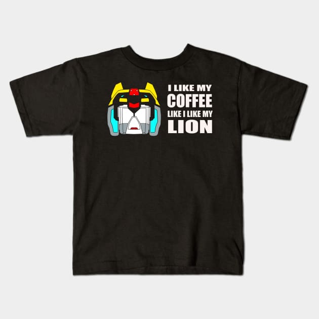 Black Lion Coffee Kids T-Shirt by ToonSkribblez